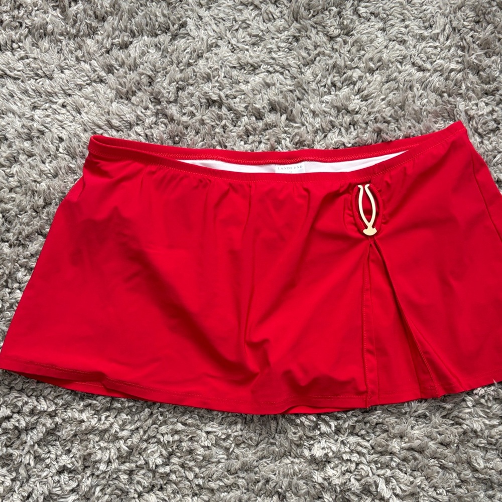 Lands' End Red Swim Skirt